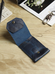 Vintage Snap Genuine Leather Wallet – Slim Card Holder with Cash Compartment