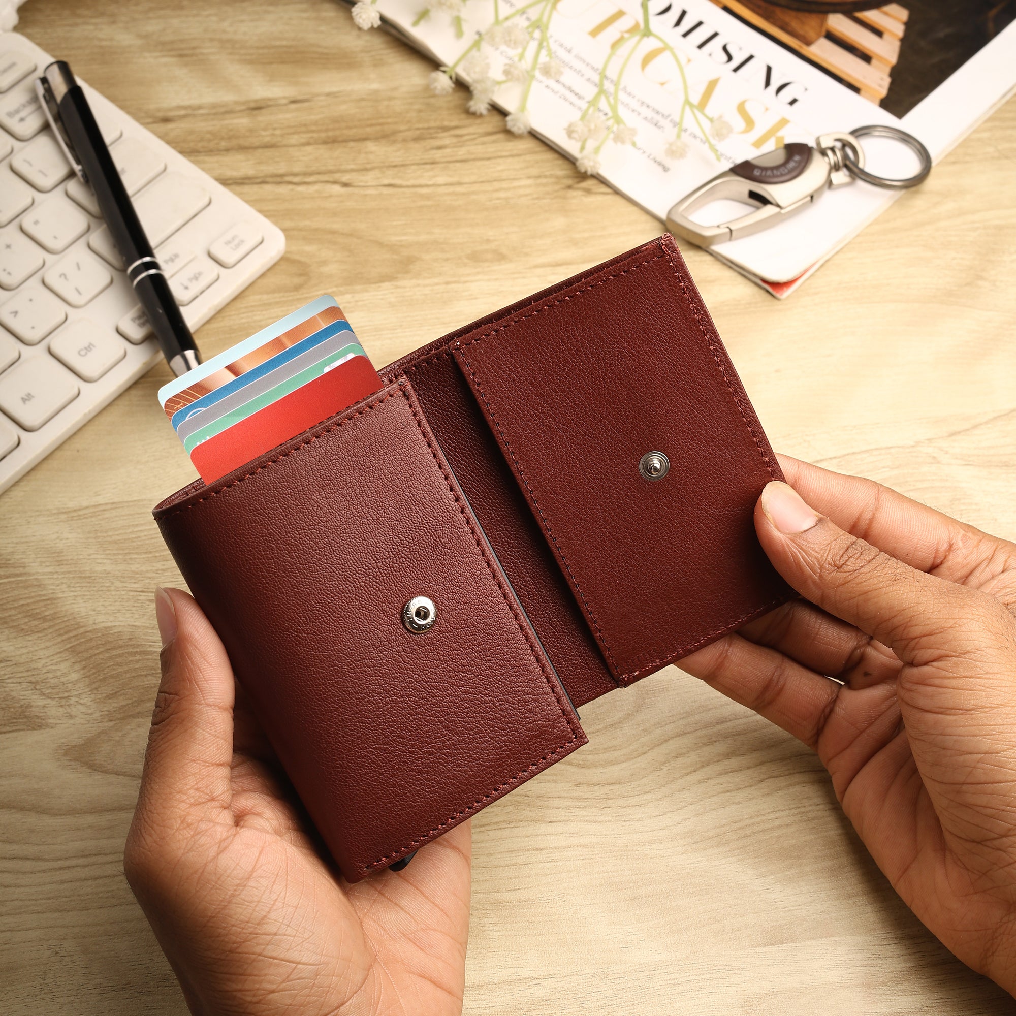 SmartFold Wallet – Leather RFID  Card Holder