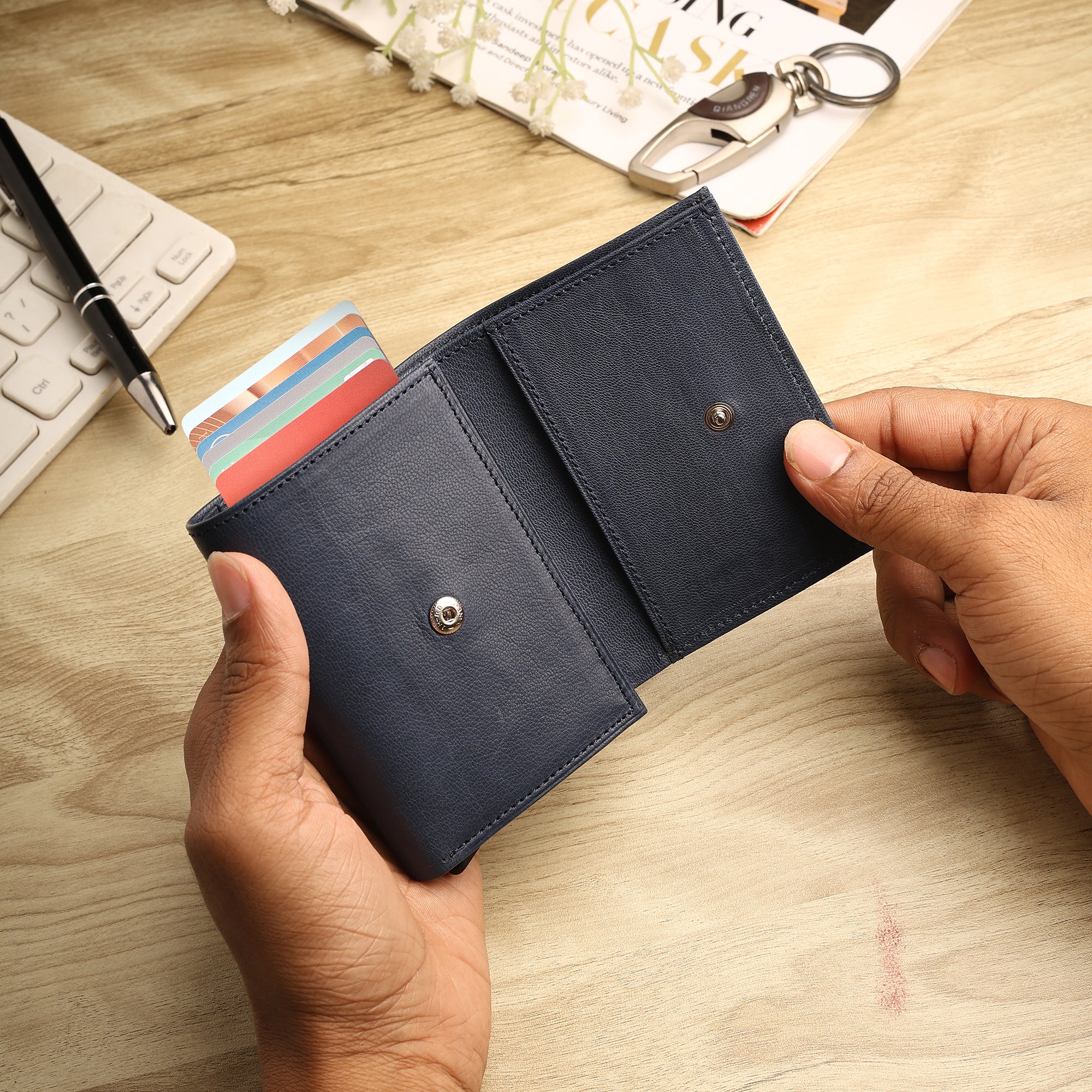 SmartFold Wallet – Leather RFID  Card Holder
