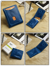 Men's Genuine Leather Magnetic Wallet - Card Holder with Cash Compartment