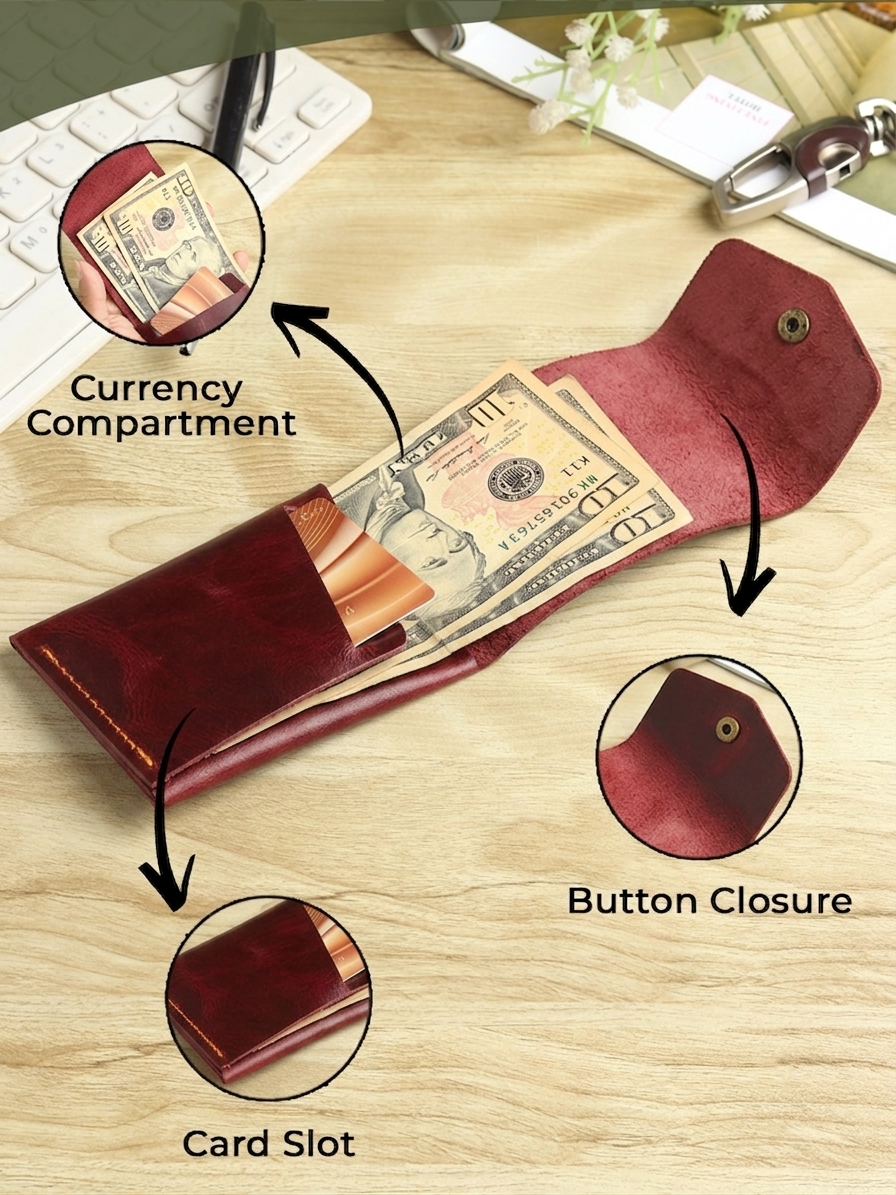 SmartFlip Genuine Leather Wallet – Slim Card Holder with Cash Compartment