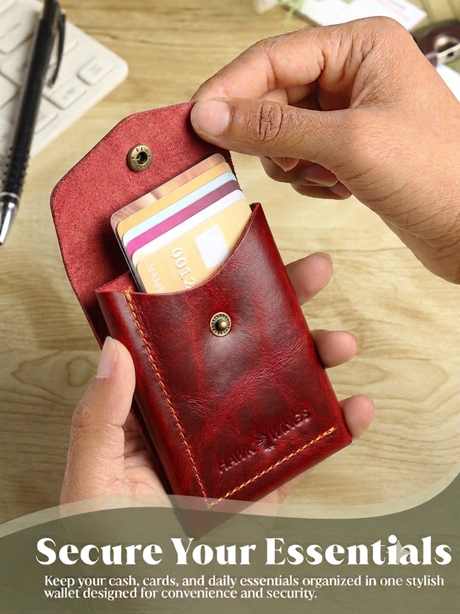 SmartFlip Genuine Leather Wallet – Slim Card Holder with Cash Compartment