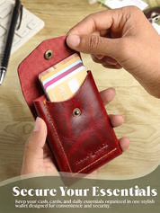 SmartFlip Genuine Leather Wallet – Slim Card Holder with Cash Compartment