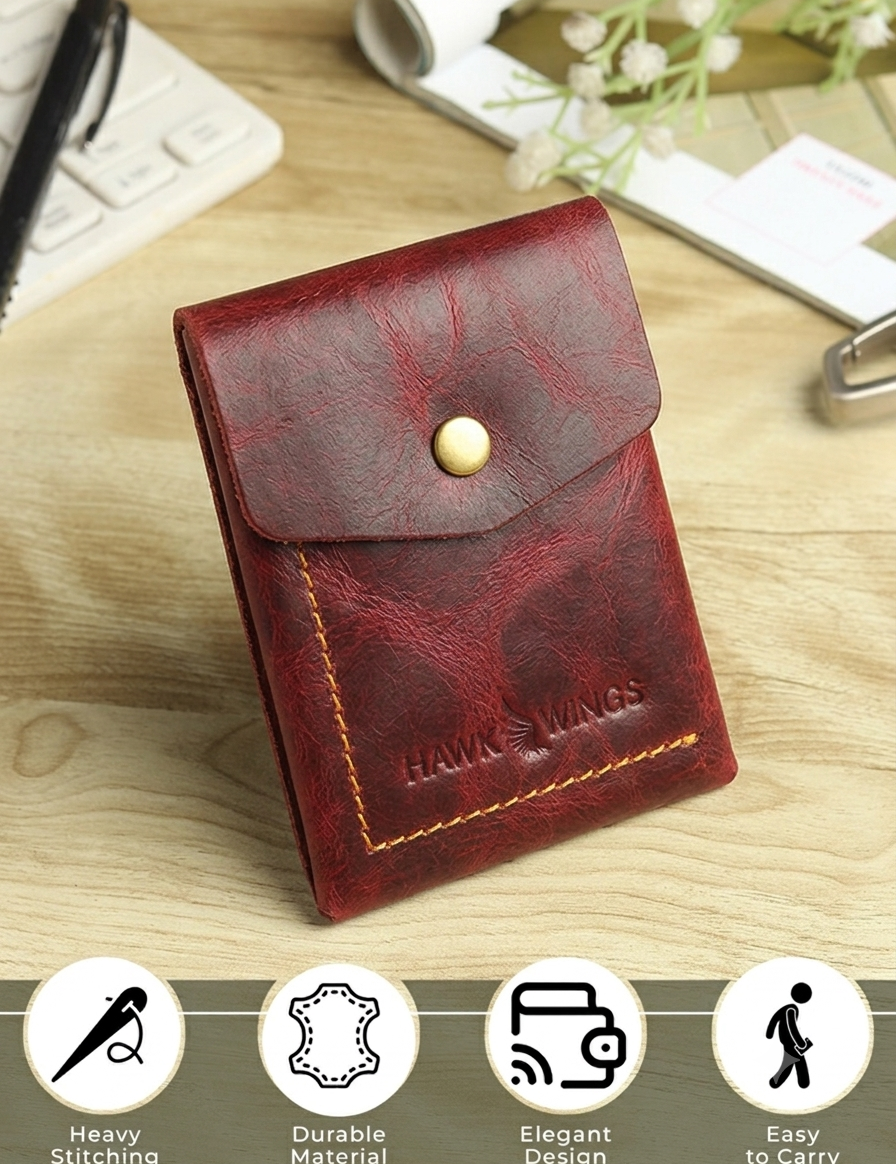 SmartFlip Genuine Leather Wallet – Slim Card Holder with Cash Compartment