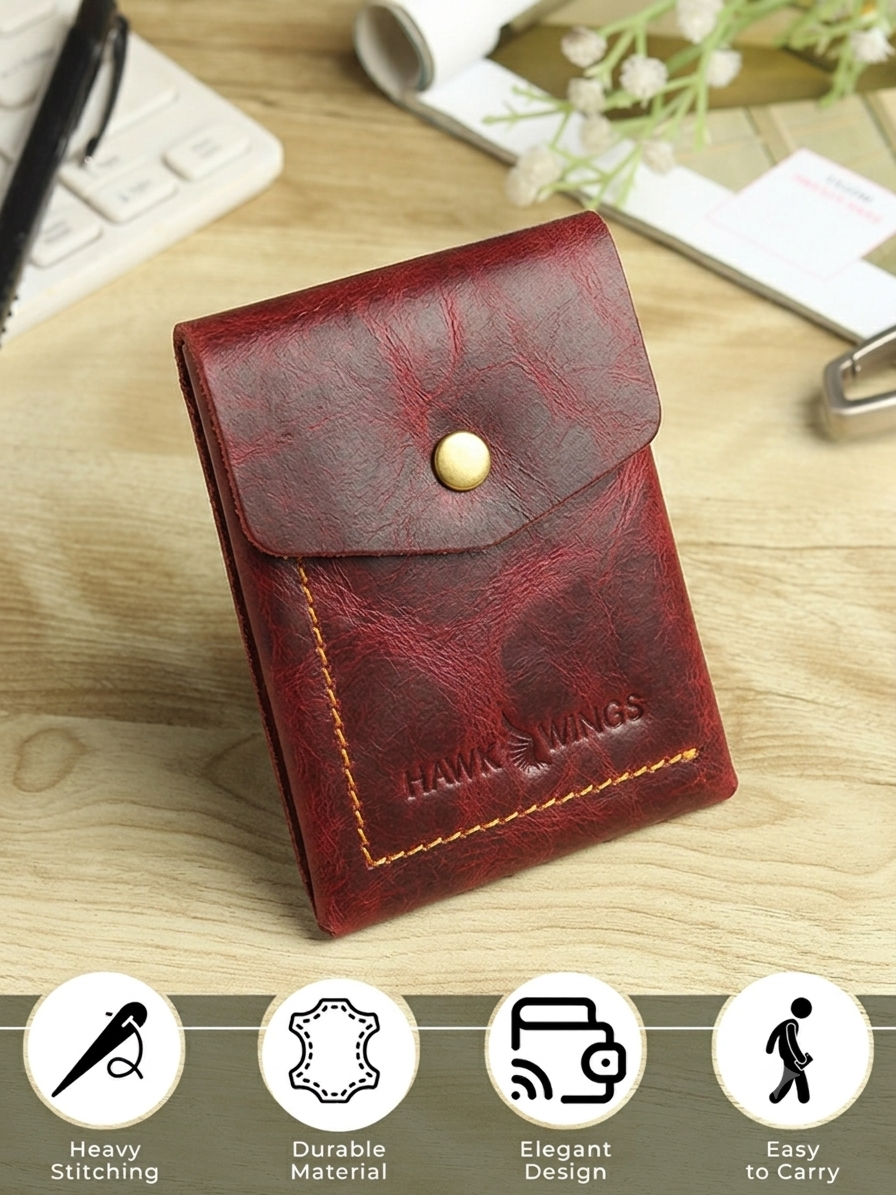 SmartFlip Genuine Leather Wallet – Slim Card Holder with Cash Compartment