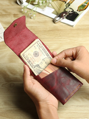 SmartFlip Genuine Leather Wallet – Slim Card Holder with Cash Compartment