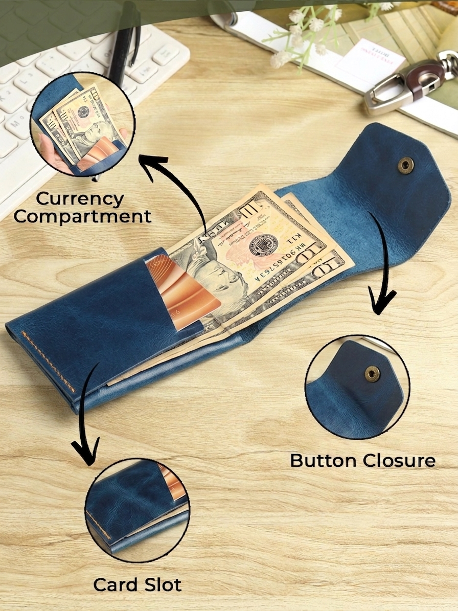 SmartFlip Genuine Leather Wallet – Slim Card Holder with Cash Compartment