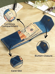 SmartFlip Genuine Leather Wallet – Slim Card Holder with Cash Compartment