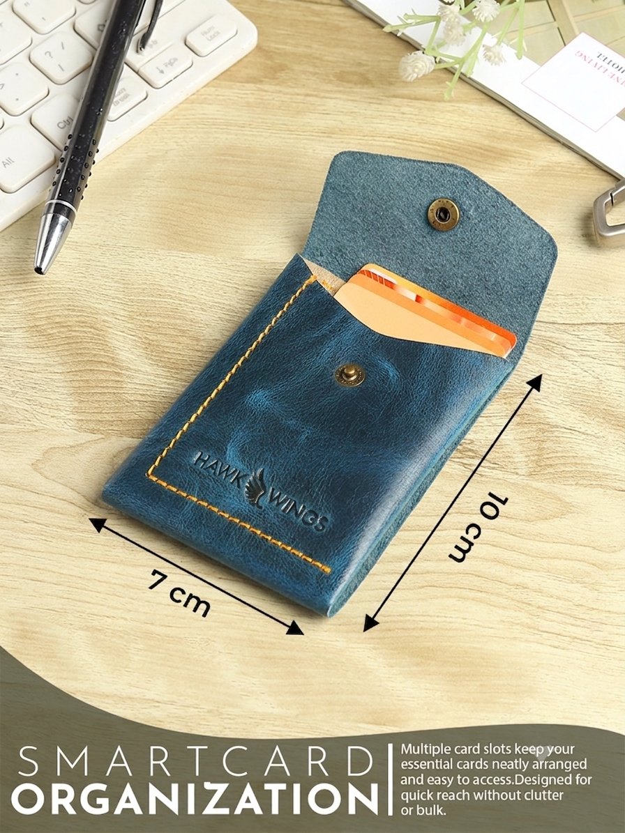 SmartFlip Genuine Leather Wallet – Slim Card Holder with Cash Compartment