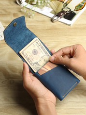 SmartFlip Genuine Leather Wallet – Slim Card Holder with Cash Compartment