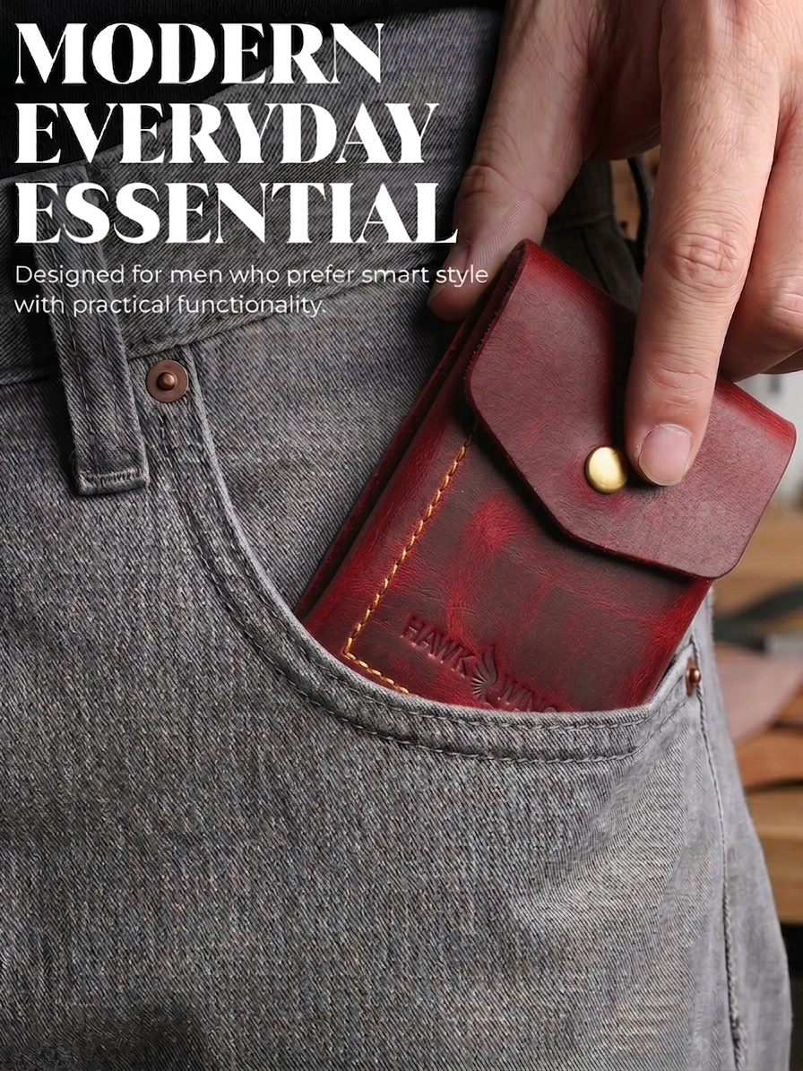 SmartFlip Genuine Leather Wallet – Slim Card Holder with Cash Compartment