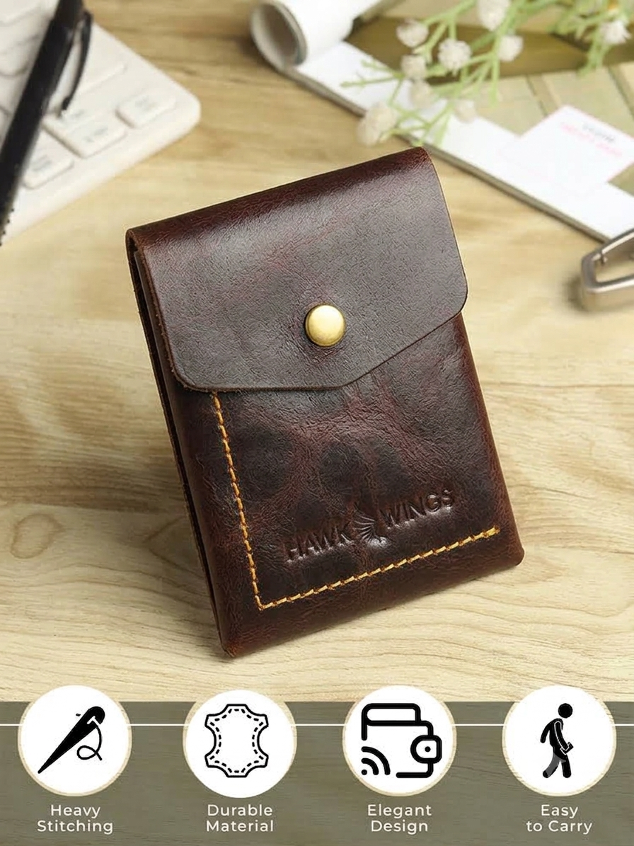 SmartFlip Genuine Leather Wallet – Slim Card Holder with Cash Compartment