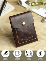 SmartFlip Genuine Leather Wallet – Slim Card Holder with Cash Compartment