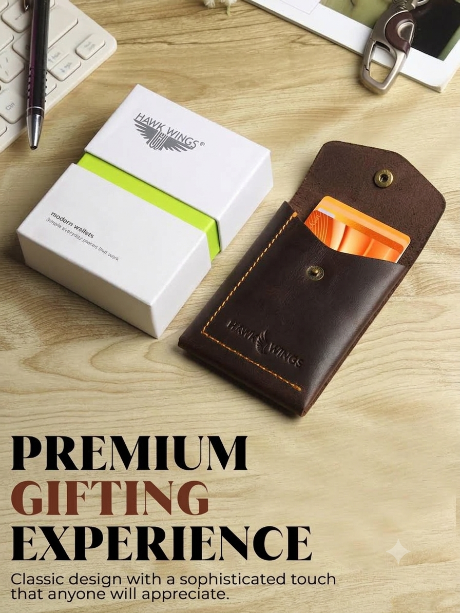 SmartFlip Genuine Leather Wallet – Slim Card Holder with Cash Compartment