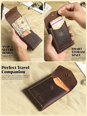 SmartFlip Genuine Leather Wallet – Slim Card Holder with Cash Compartment