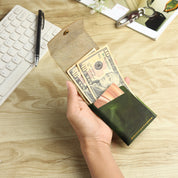 SmartFlip Genuine Leather Wallet – Slim Card Holder with Cash Compartment