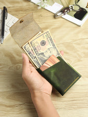 SmartFlip Genuine Leather Wallet – Slim Card Holder with Cash Compartment