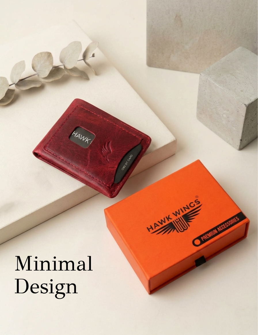 Men's Genuine Leather Magnetic Wallet - Card Holder with Cash Compartment