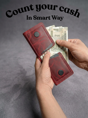 Men's Genuine Leather Magnetic Wallet - Card Holder with Cash Compartment