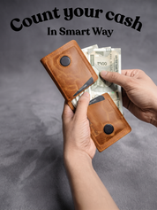 Men's Genuine Leather Magnetic Wallet - Card Holder with Cash Compartment