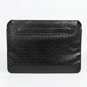Luxury Croc-Texture Leatherite Laptop Sleeve – Slim Protective Case (Black)