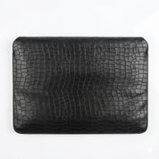 Luxury Croc-Texture Leatherite Laptop Sleeve – Slim Protective Case (Black)