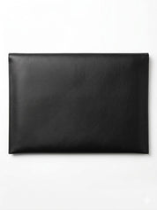 Minimalist Leatherite Laptop Sleeve with Snap Button Closure – Slim Protective Case (Black)