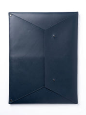 Premium Leatherite Laptop Sleeve with Button Flap – Slim Protective Case (Navy Blue)