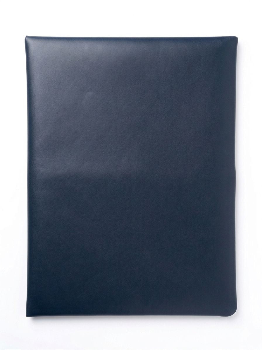 Premium Leatherite Laptop Sleeve with Button Flap – Slim Protective Case (Navy Blue)