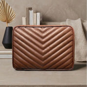 Quilted Leatherite Laptop Sleeve with Zipper – Slim Protective Case