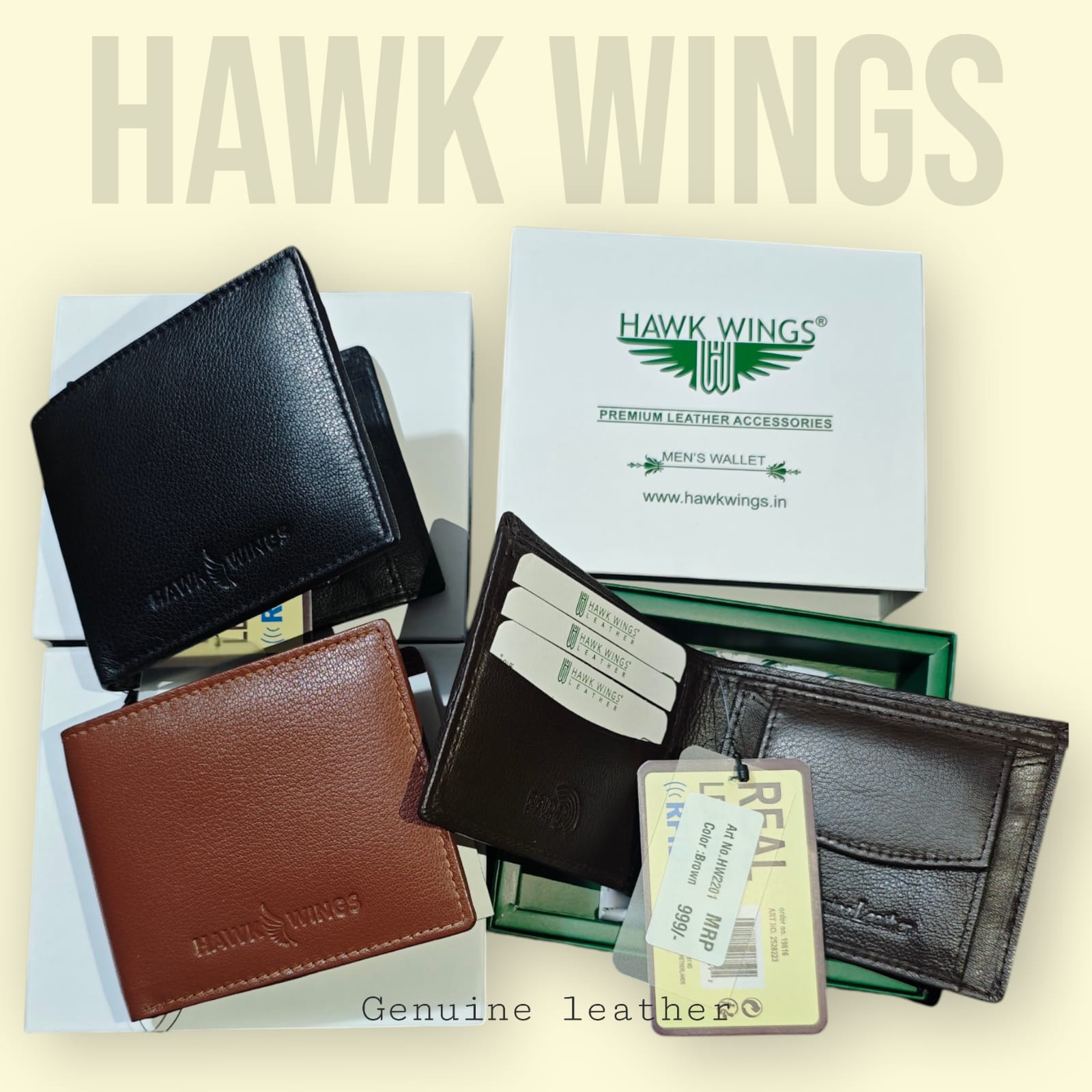 Wallet for Men Classic RFID Genuine Leather Bifold- HW 2201