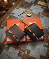 Men’s  Wallet -Floral Stripe RFID Leather Bifold Wallet