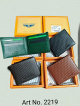 Men's Wallet RFID Genuine Leather Prism Textured Bifold Wallets