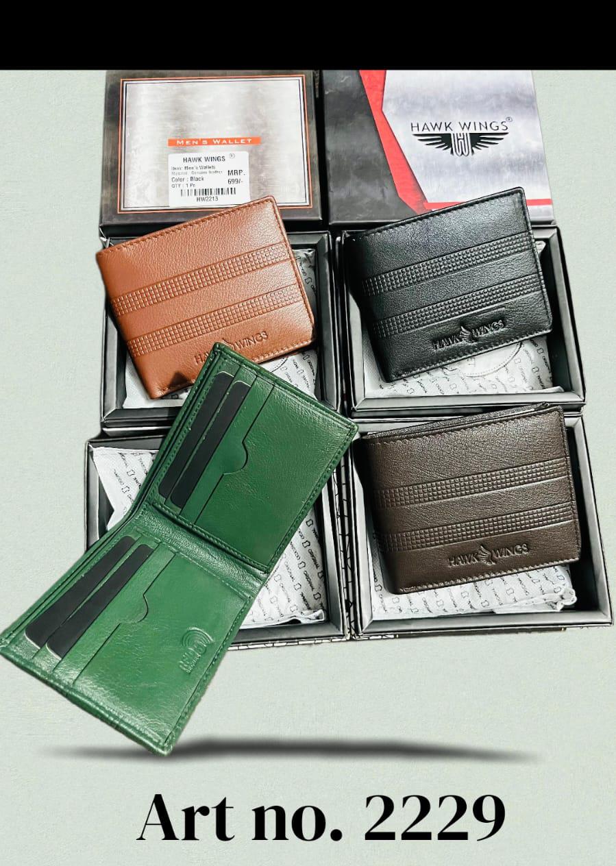 Men's Wallet RFID Genuine Leather Striped Bifold Wallet