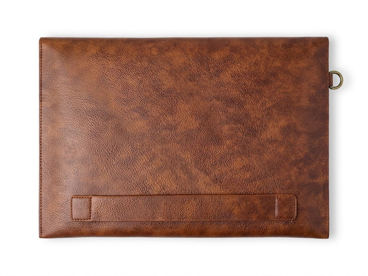 Vintage Leatherite Laptop Sleeve – Slim Protective Case for MacBook & Laptops (Tan)