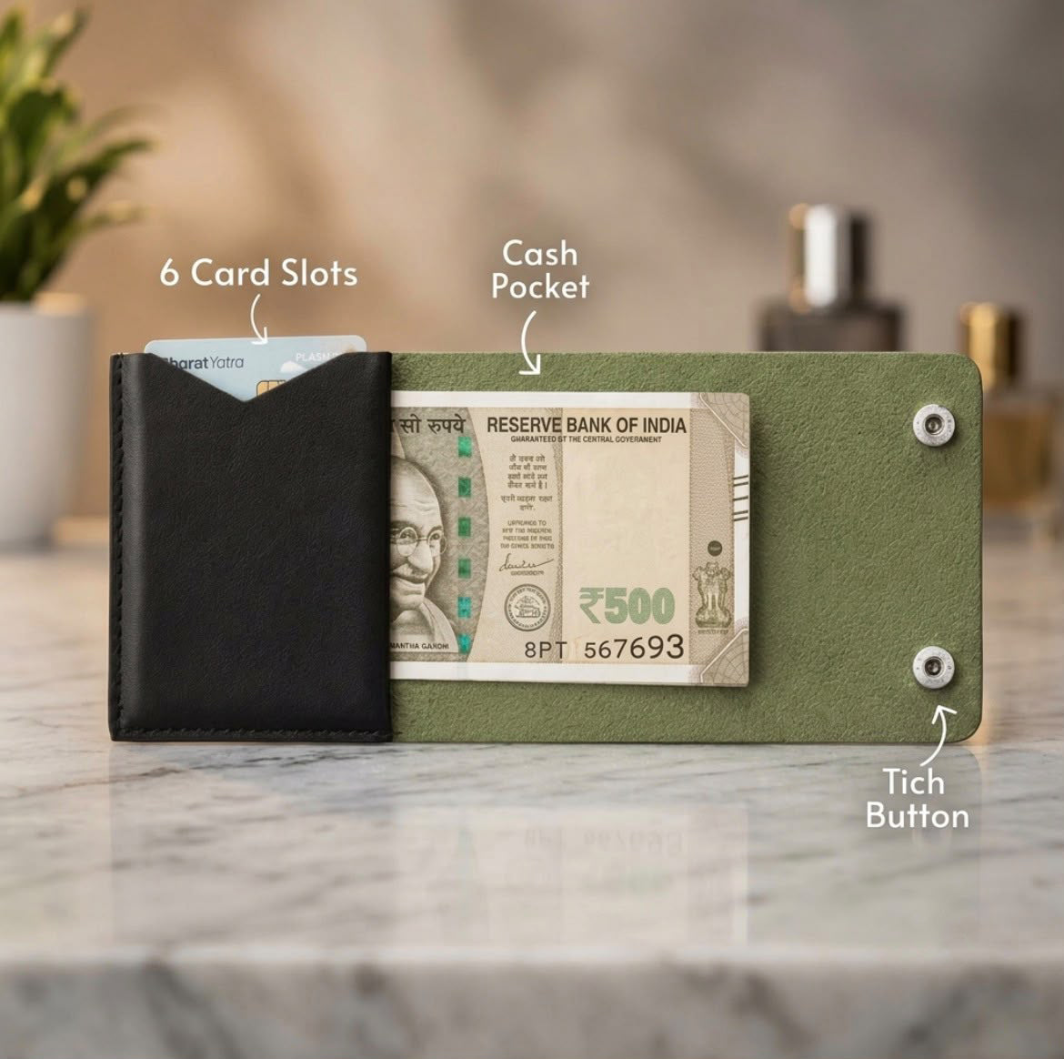 CoinClip Men’s Minimalist Leather Wallet