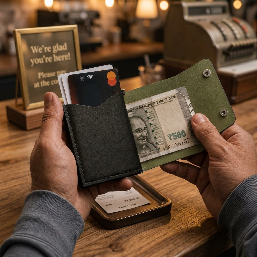 CoinClip Men’s Minimalist Leather Wallet