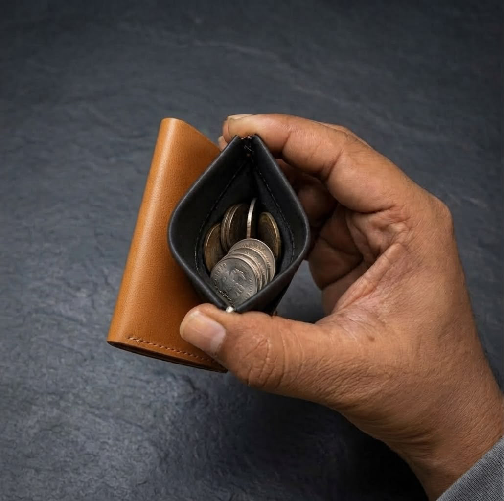 CoinClip Men’s Minimalist Leather Wallet