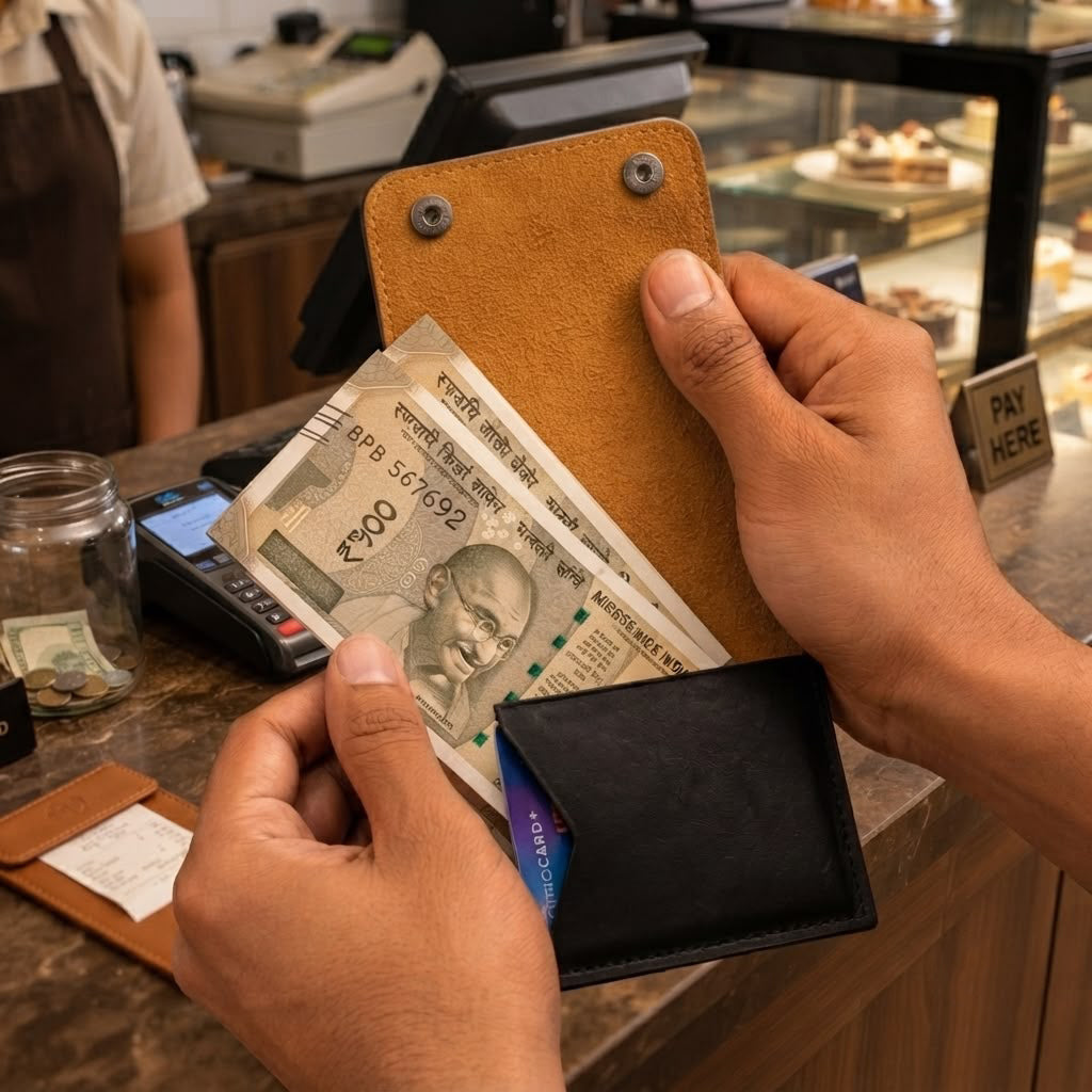 CoinClip Men’s Minimalist Leather Wallet