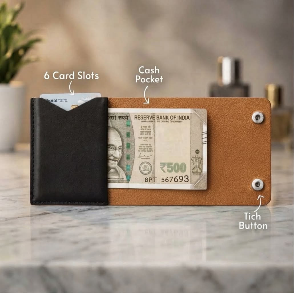 CoinClip Men’s Minimalist Leather Wallet
