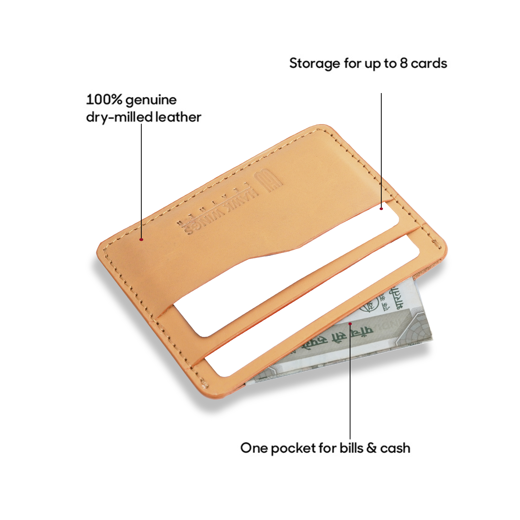 Genuine Leather  Credit Card Holder (Tan)-asset-288