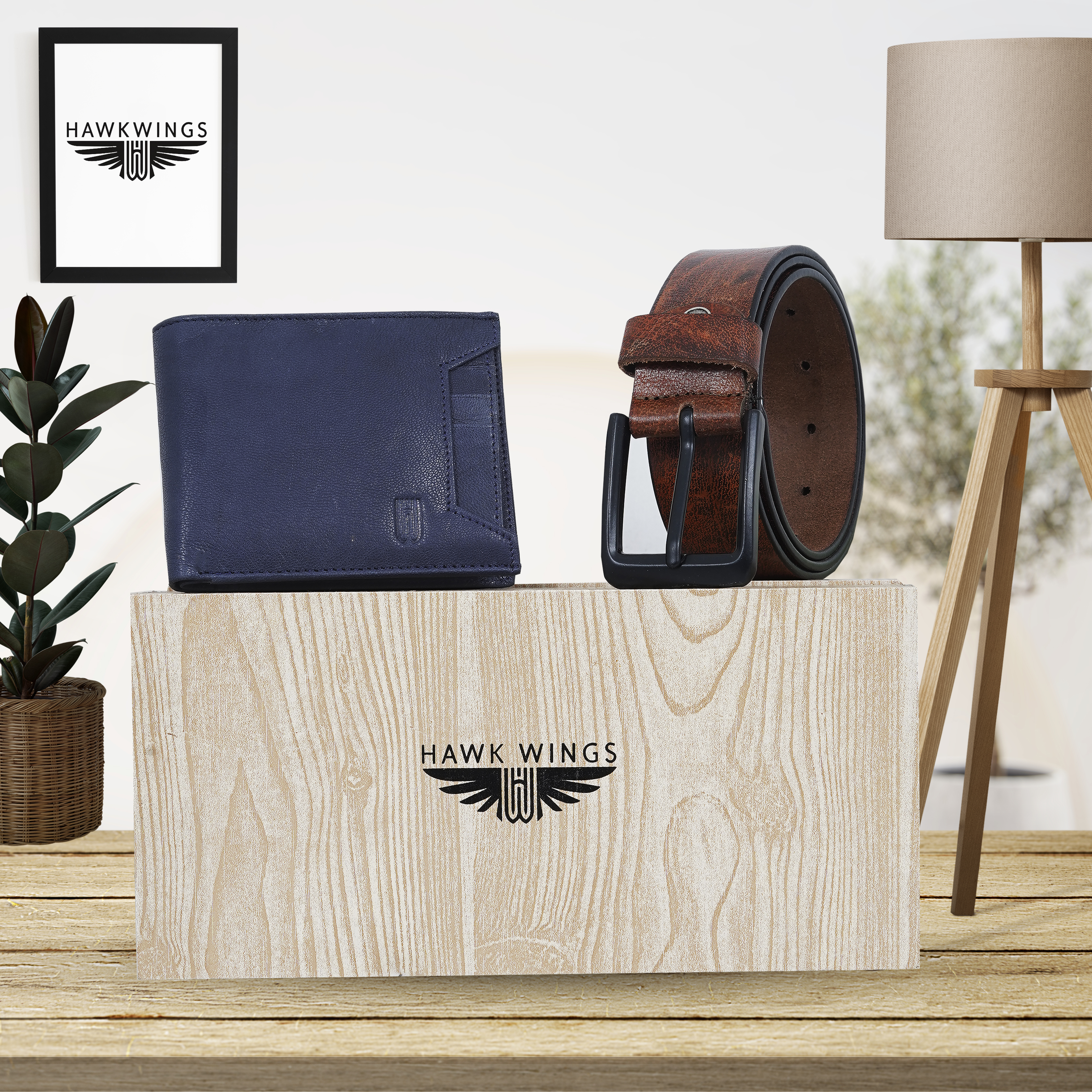 Leather Belt Wallet Combo For Men Blue-asset-675