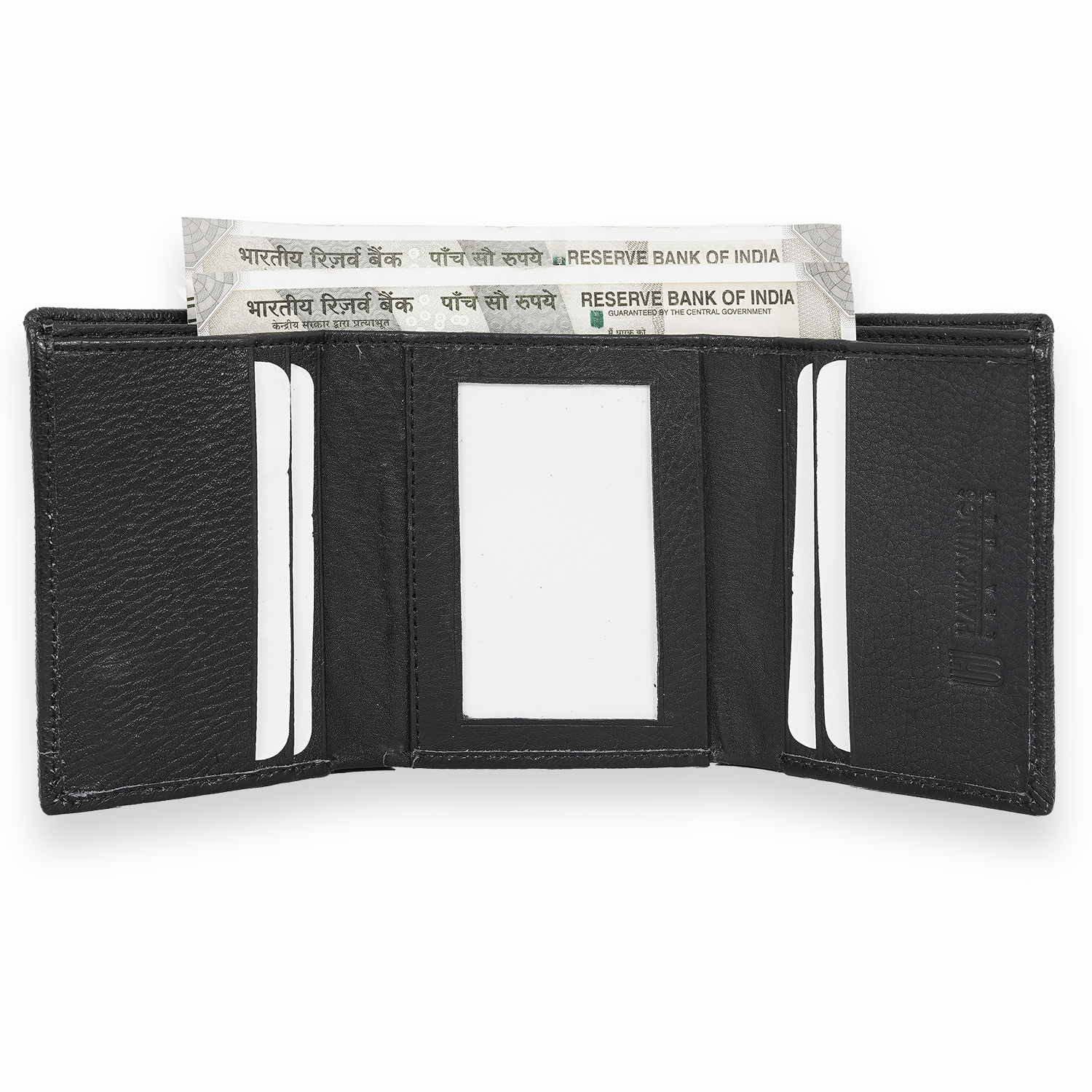 Genuine leather men wallet with 7 card slots (BLACK)-asset-633