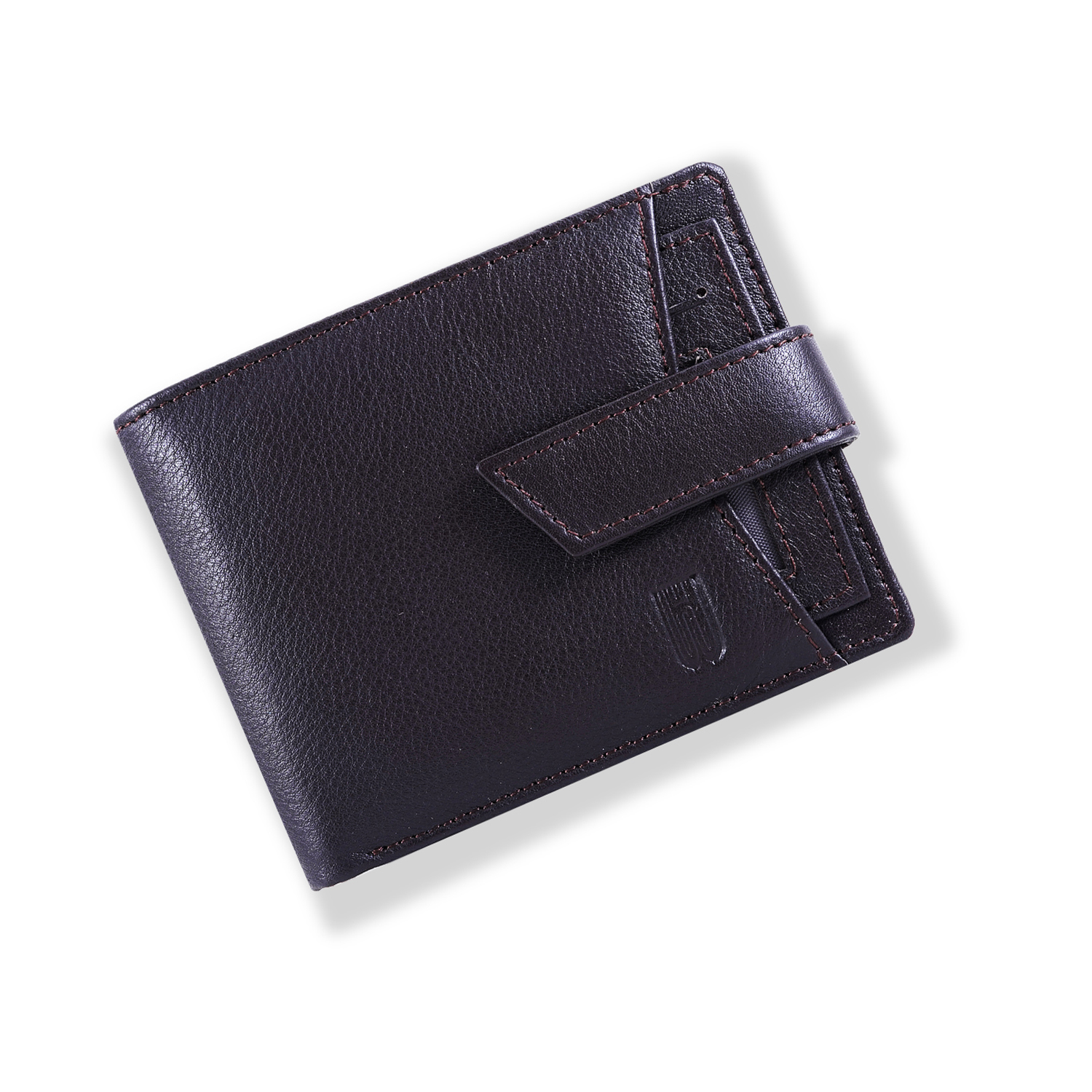 Leathers Men Bown RFID Protected Two Fold Wallet