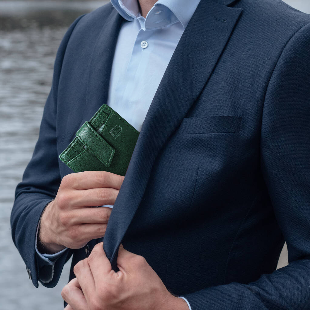 Leather Belt Wallet Combo For Men (Green-Black)-asset-765