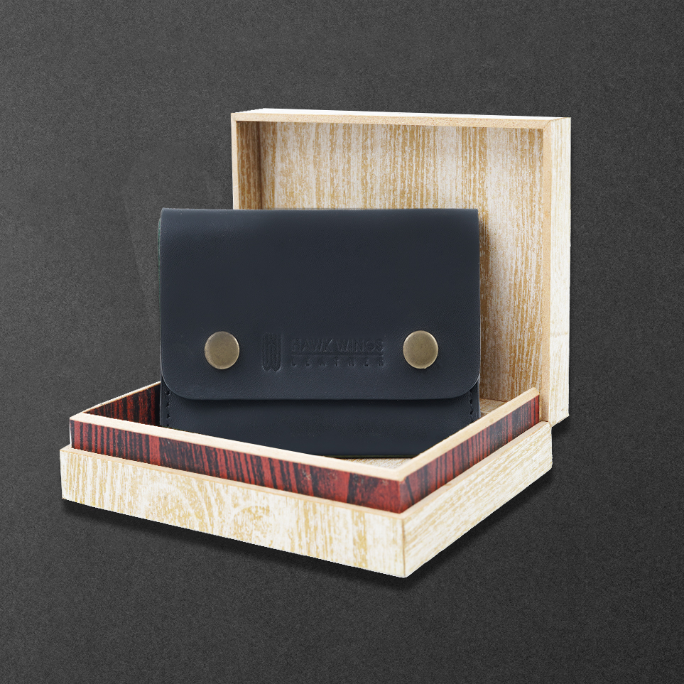  Leather Riveted Wallet for Men and Women  | Black-asset-309