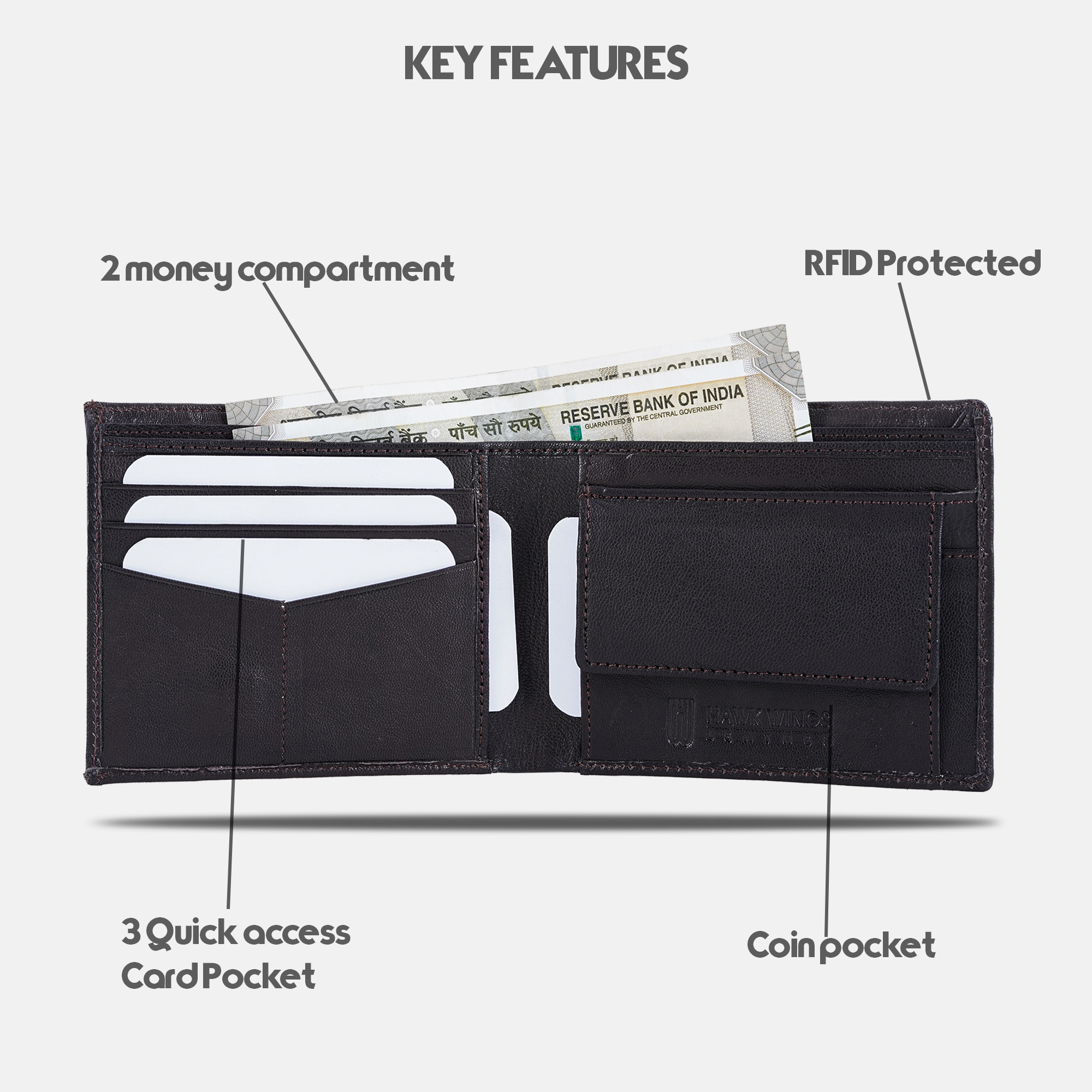 Leather Belt Wallet Combo For Men Brown-asset-661