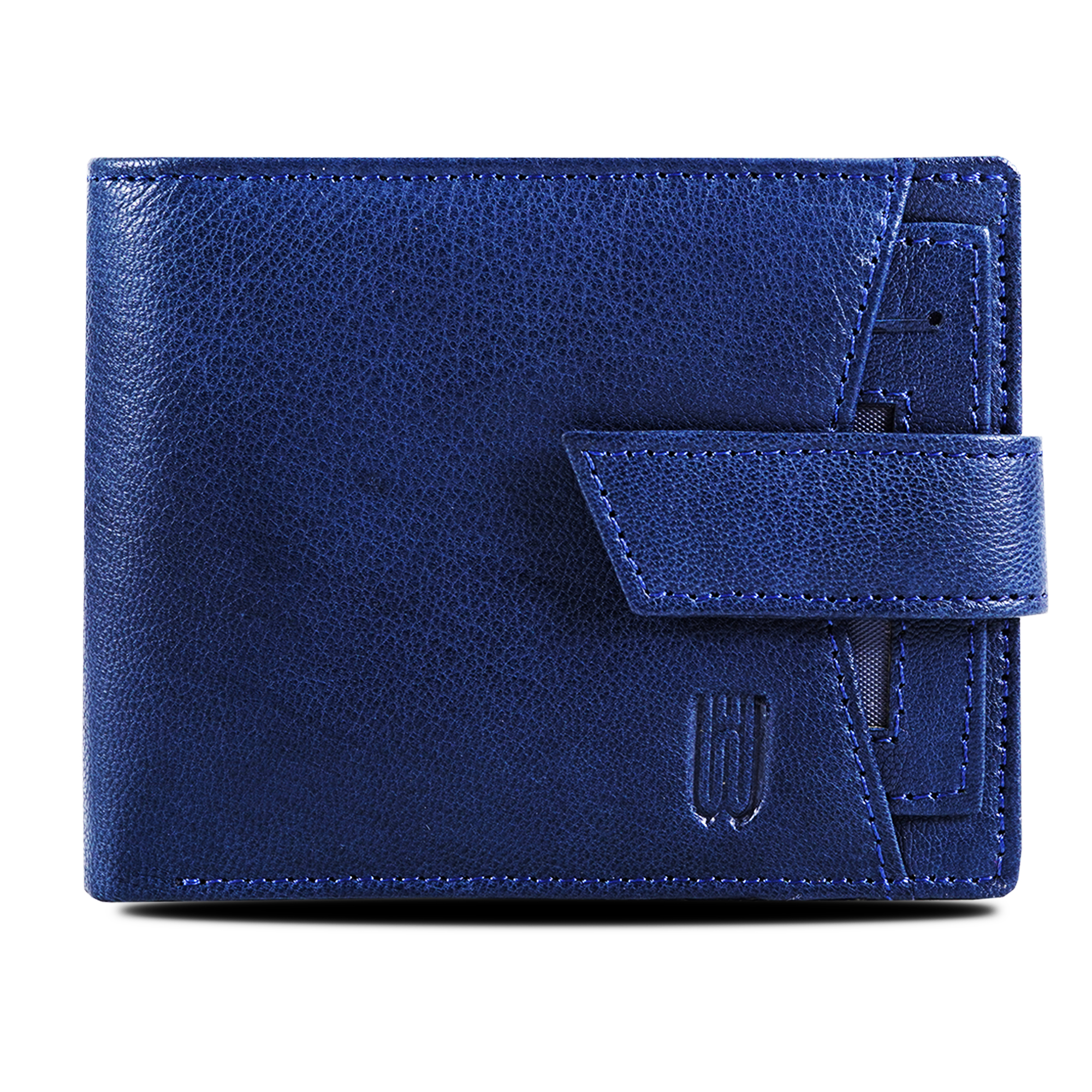 Leathers Men Blue RFID Protected Two Fold Wallet