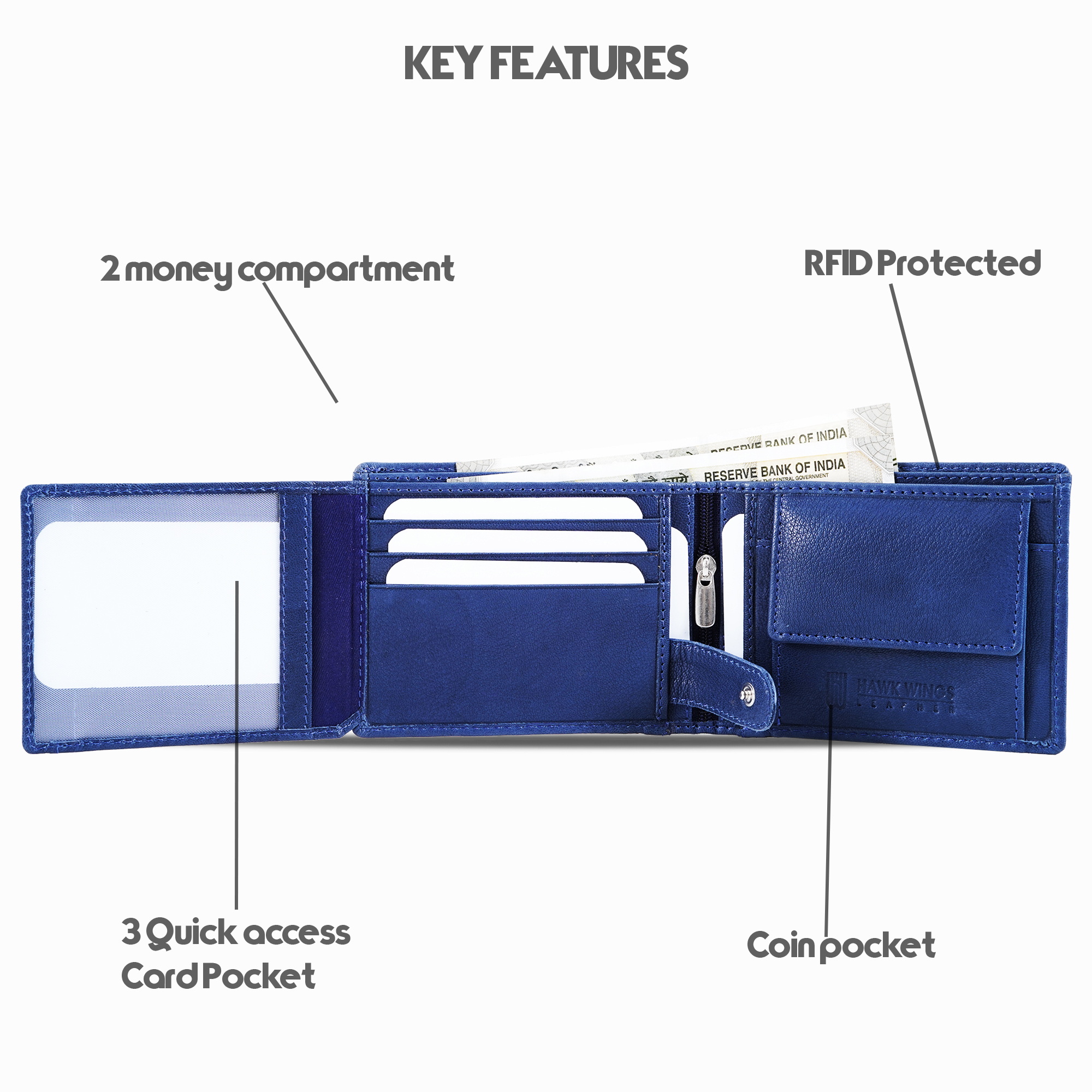 Leather Belt Wallet Combo For Men (Tan-Blue)-asset-701