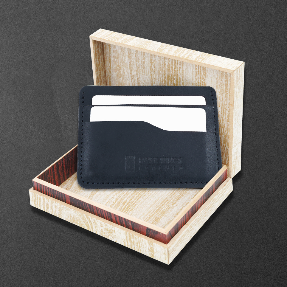 Genuine Leather  Credit Card Holder (Black)-asset-291